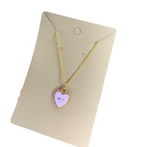 Pink love heart necklace